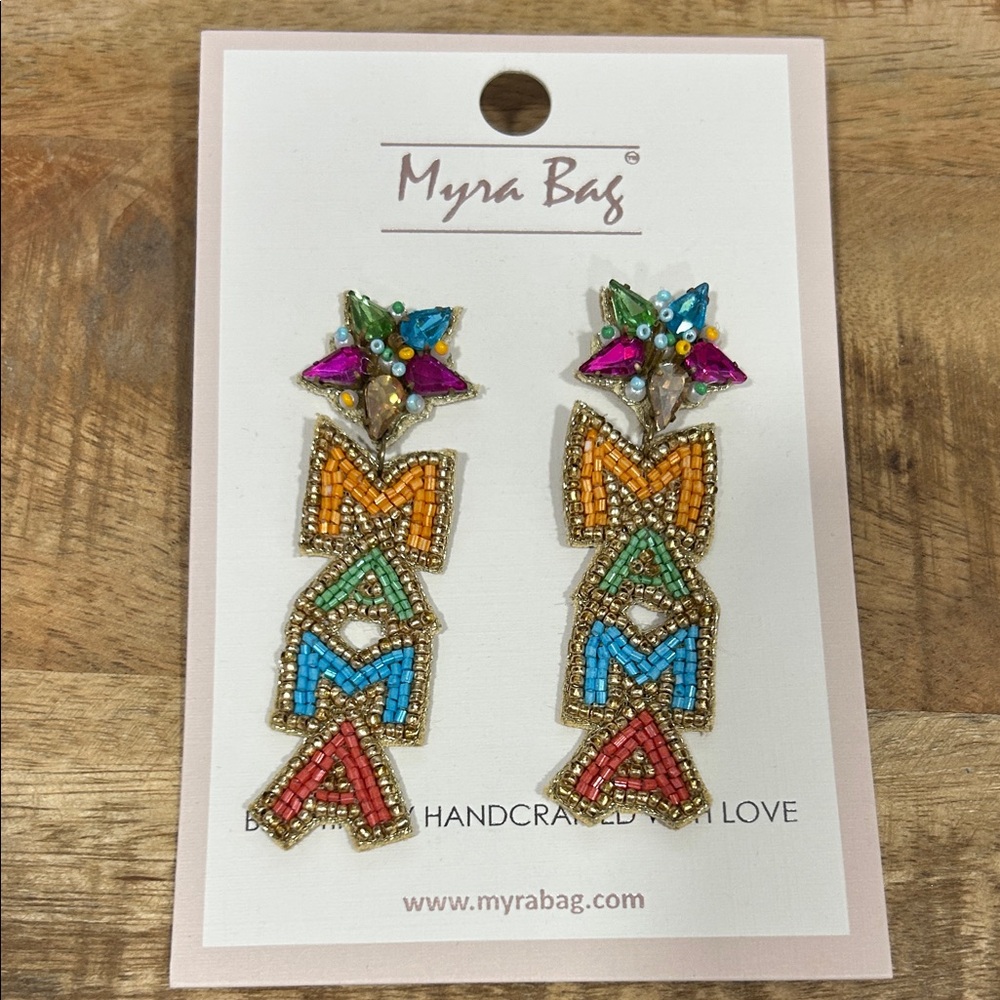 Myra Bag Vibrant Beaded MAMA Earrings